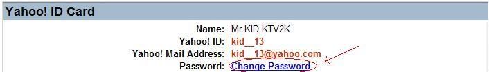 Các cách đổi Password (mật khẩu) Yahoo, nick chat Các cách đổi Password (mật khẩu) Yahoo, nick chat