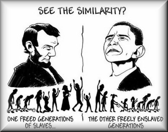 Lincoln Obama Similarities - One freed generations of slaves - The other freely enslaved generations photo lincolnobamasimilarities580x455_zps8c9b9ca1.jpg