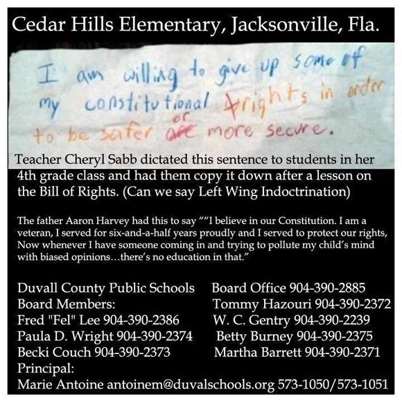 Teacher Cheryl Sabb Cedar Hills Elementary Jacksonville Florida Left Wing Indoctrination of Children photo teachercherylsabbcedarhillselementaryjacksonvillefloridaleftwingindoctrination580x580_zpsad3a410f.jpg