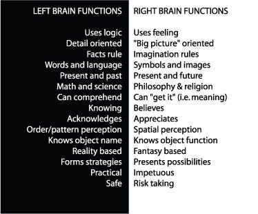 Left Brain & Right Brain Functions