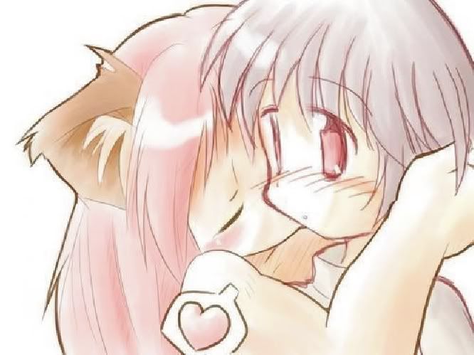 cute anime couples kiss