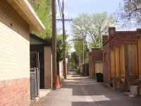 one block's worth of an alley
