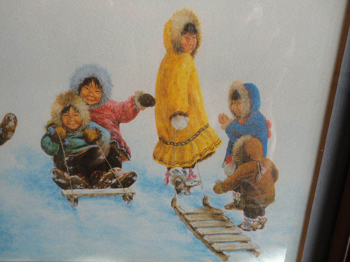 Artist Dorothy Francis Canada 2 Prints Matted Framed Eskimo Inuit