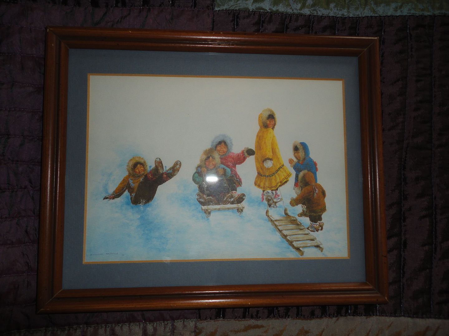 Artist Dorothy Francis Canada 2 Prints Matted Framed Eskimo Inuit