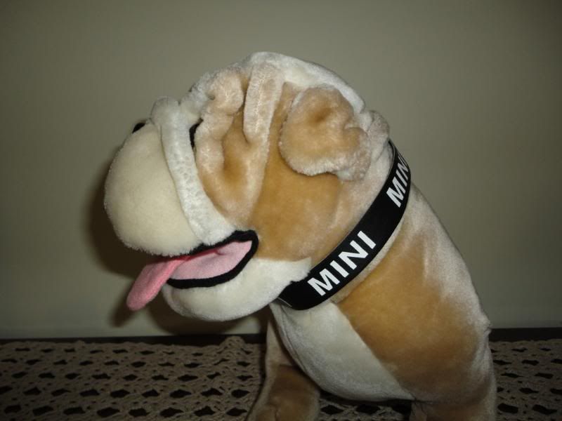 mini cooper stuffed bulldog