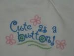 Cute as a Button embroidered T-shirt