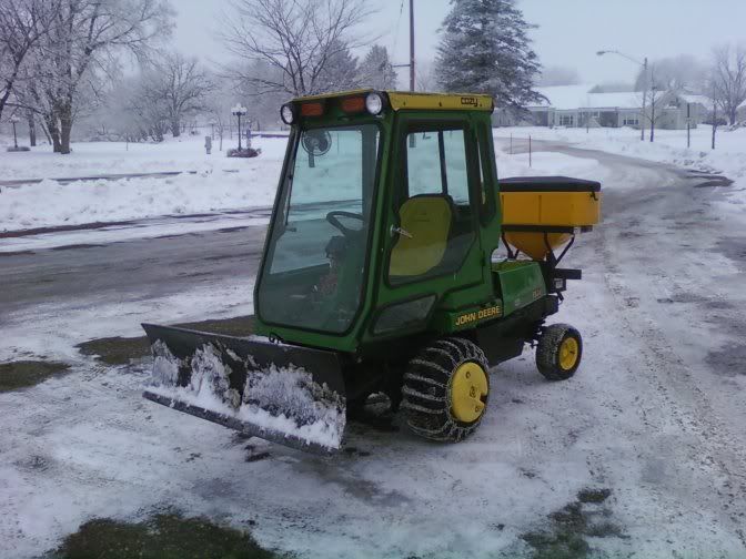John Deere F932 sidewalk machine with sweeper & blower PlowSite