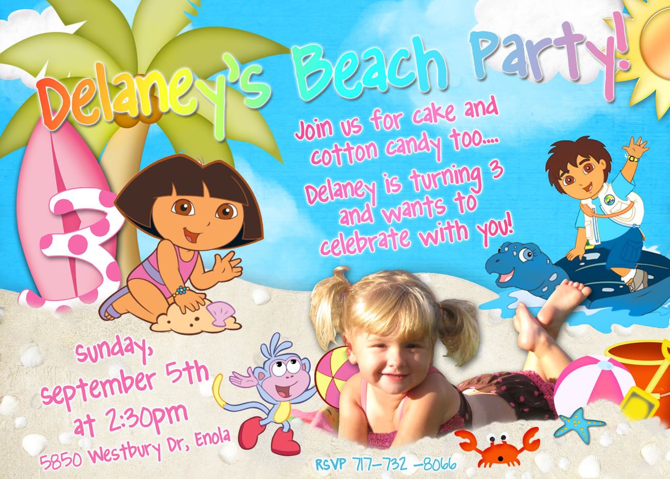 Beach Birthday Invitations