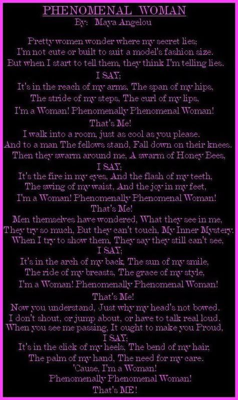 phenomenal woman poem. phenomenal woman maya