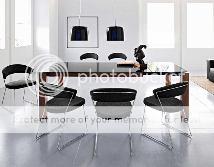 Modern Italian Calligaris OmNiA glass Contemporary DINING table  