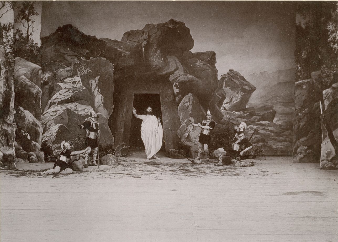 Christ Rising from Tomb Oberammergau Passion Play 1890  