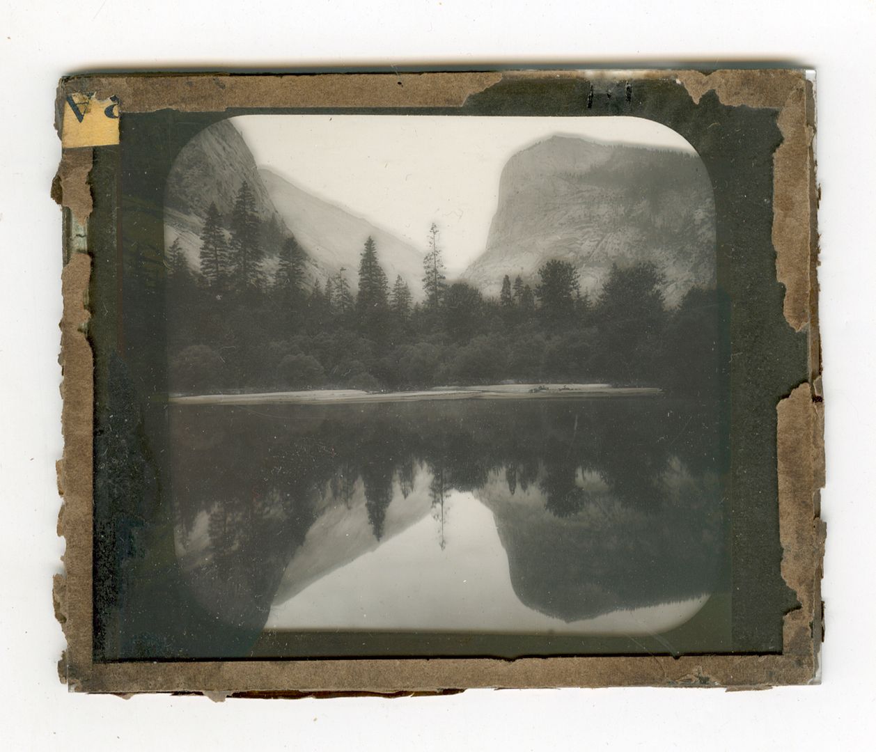 Carleton Watkins Glass Lantern Slide Mirror Lake Mt Watkins 1860s 70s 