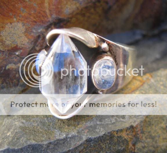 LEMURIAN QUARTZ CRYSTAL RING~ENHANCE PSYCHIC ESP SPELL  