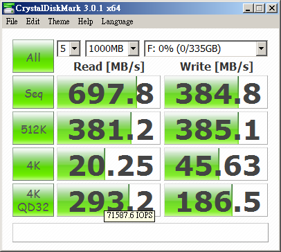 intel 320 ssd crystal disk mark