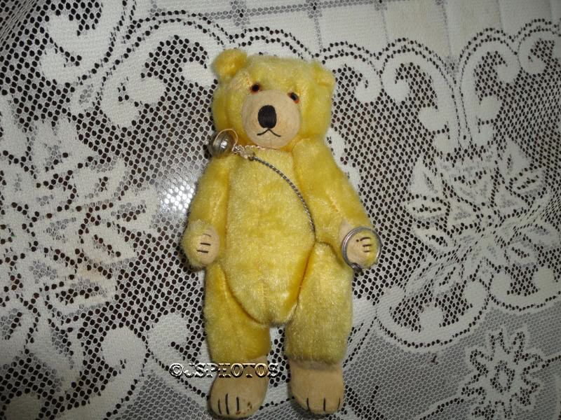 Antique TEDDY BABY Mohair Bear with CHAIN Made in JAPAN  