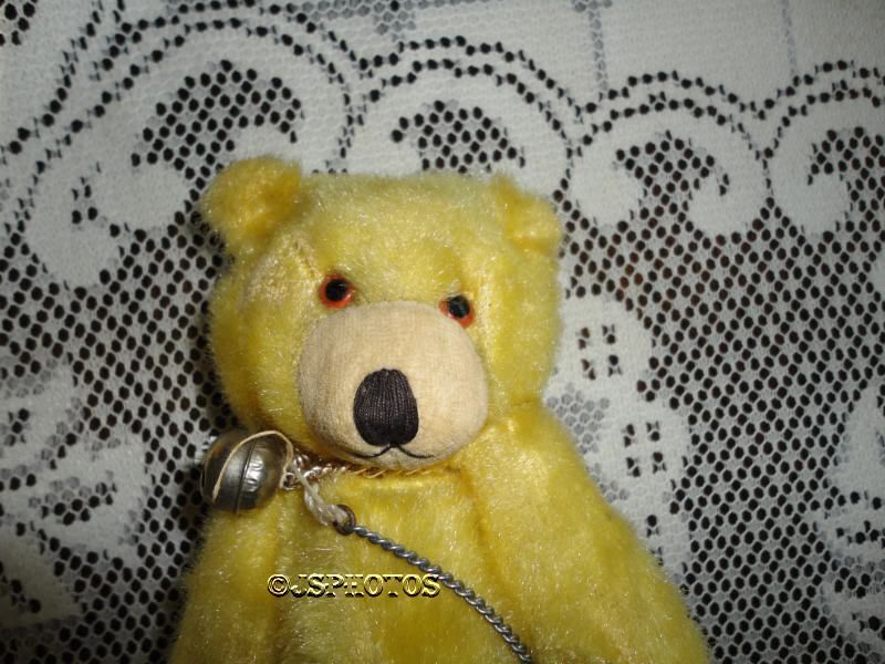 Antique TEDDY BABY Mohair Bear with CHAIN Made in JAPAN  