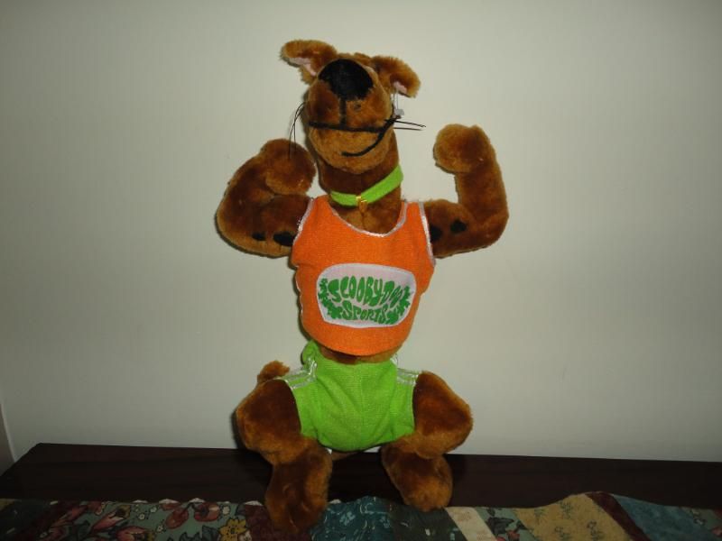Scooby Doo Sports Dog Cartoon Network 1998 Stuffed Toy Flexing Muscles |  Jadees Antique Bear Shoppe