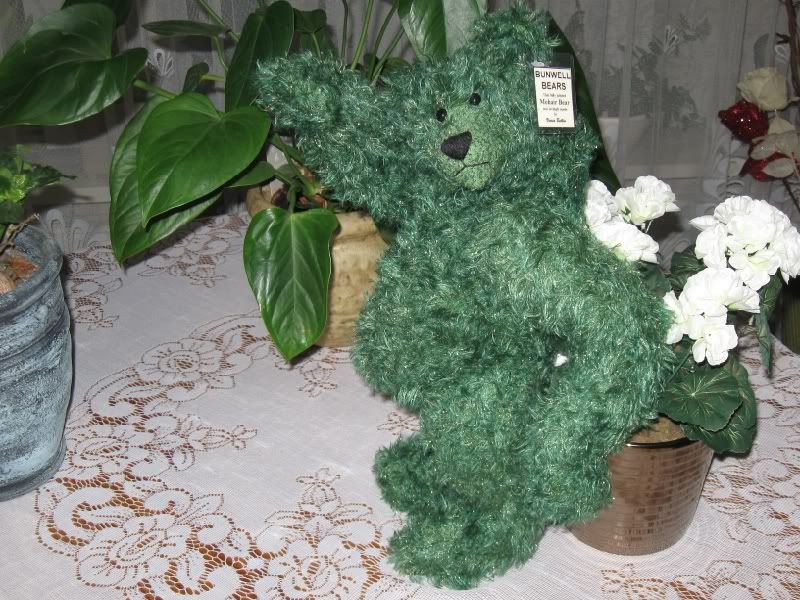 OOAK Bunwell Bear Artist Vivien Butlin UK Green Mohair  