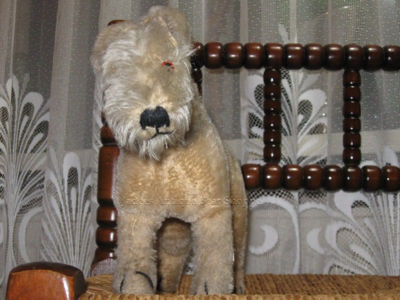 Old Antique 1950s Hermann Airedale Terrier Mohair Dog  