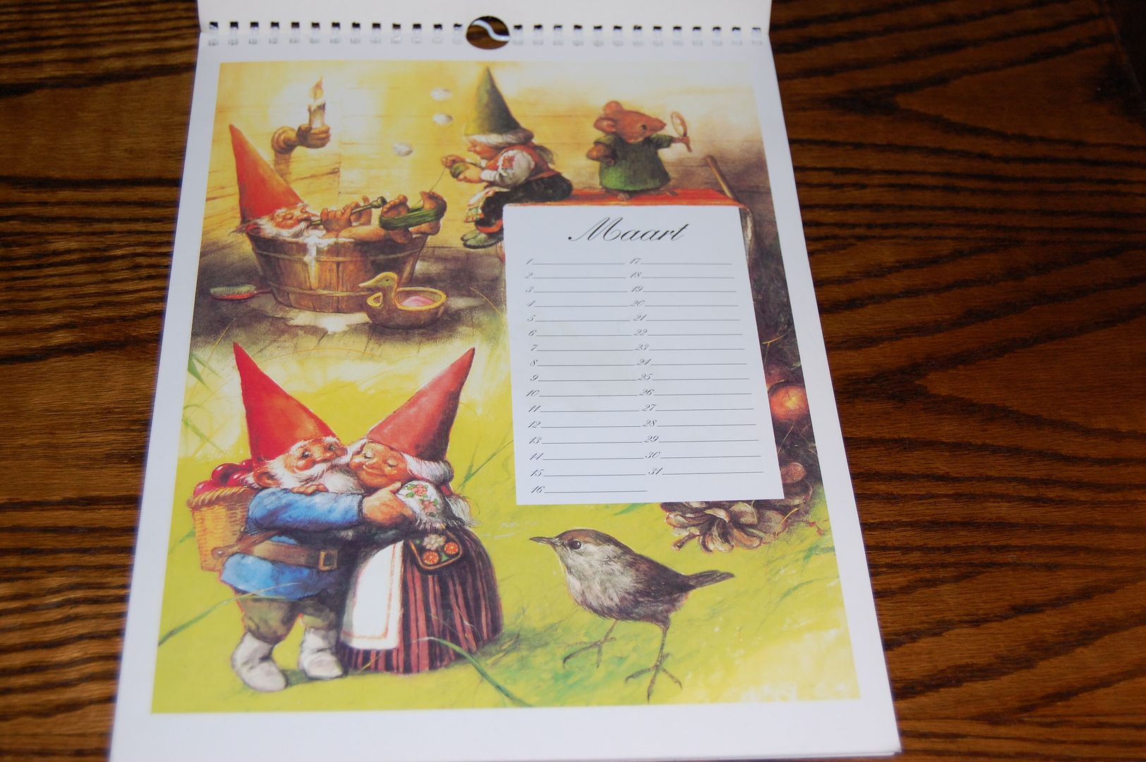 Rien Poortvliet David the Gnome Kabouter Birthday Calendar Dutch Month