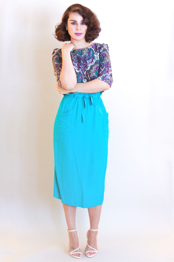Paper Bag Skirt & Purple Paisley | DELMY