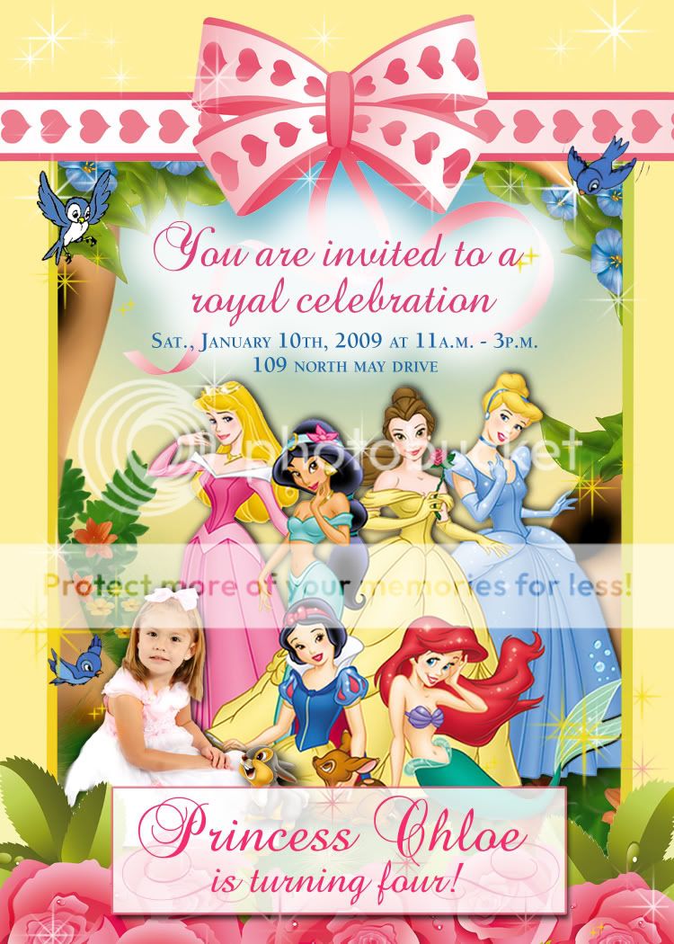 Personalized Disney Princess Invitation  