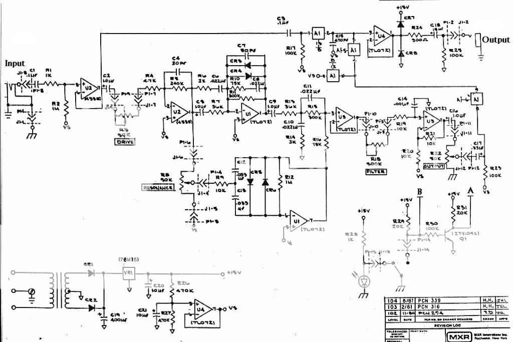 Mxr distortion схема